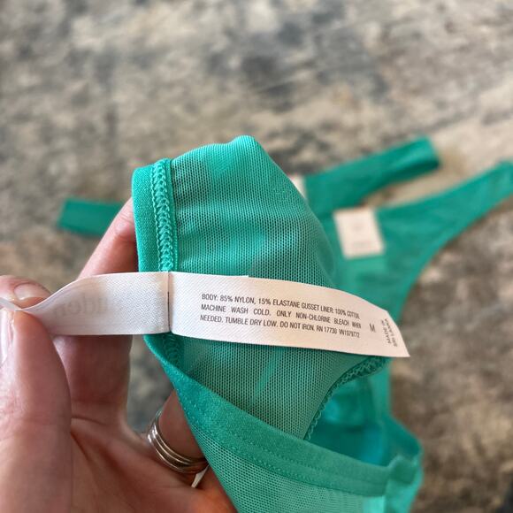 NWT Auden‎ Mesh Thong Panty Teal Green Women's Size Medium Set of 3 - Picture 4 of 4